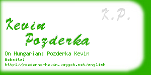 kevin pozderka business card